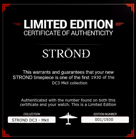 Aviation Relic Watch - STROND DC3 Mkll