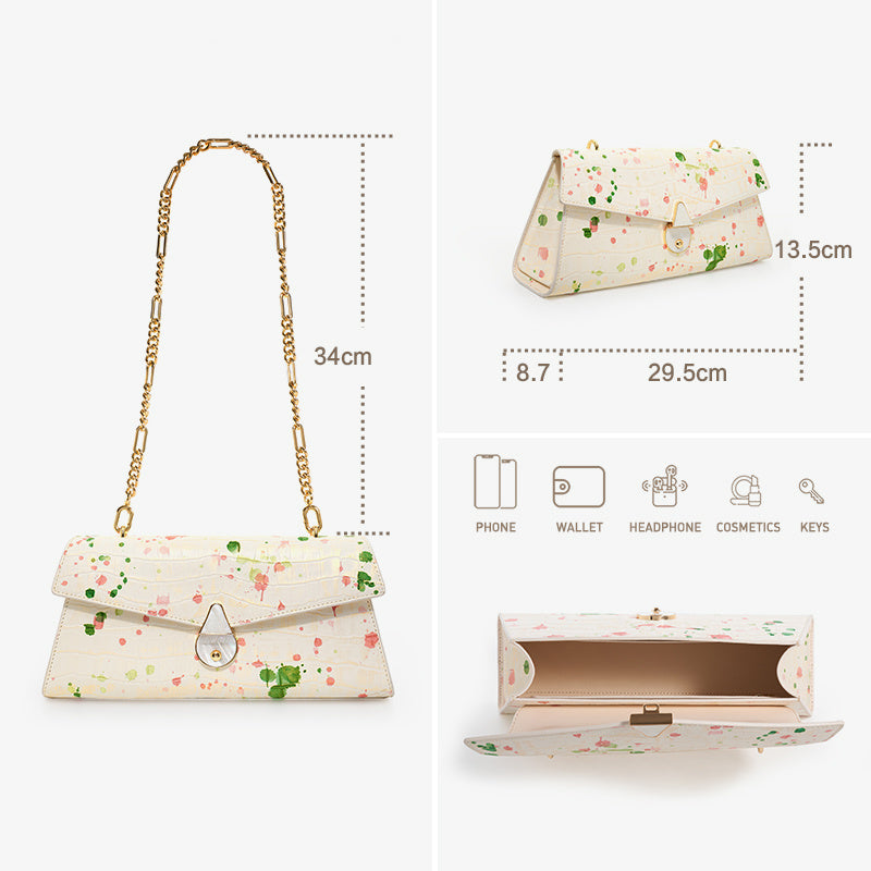Luxuriöse Achseltasche aus Schleierleder mit 18-karätiger Goldkette – Das exklusive Sommeraccessoire
